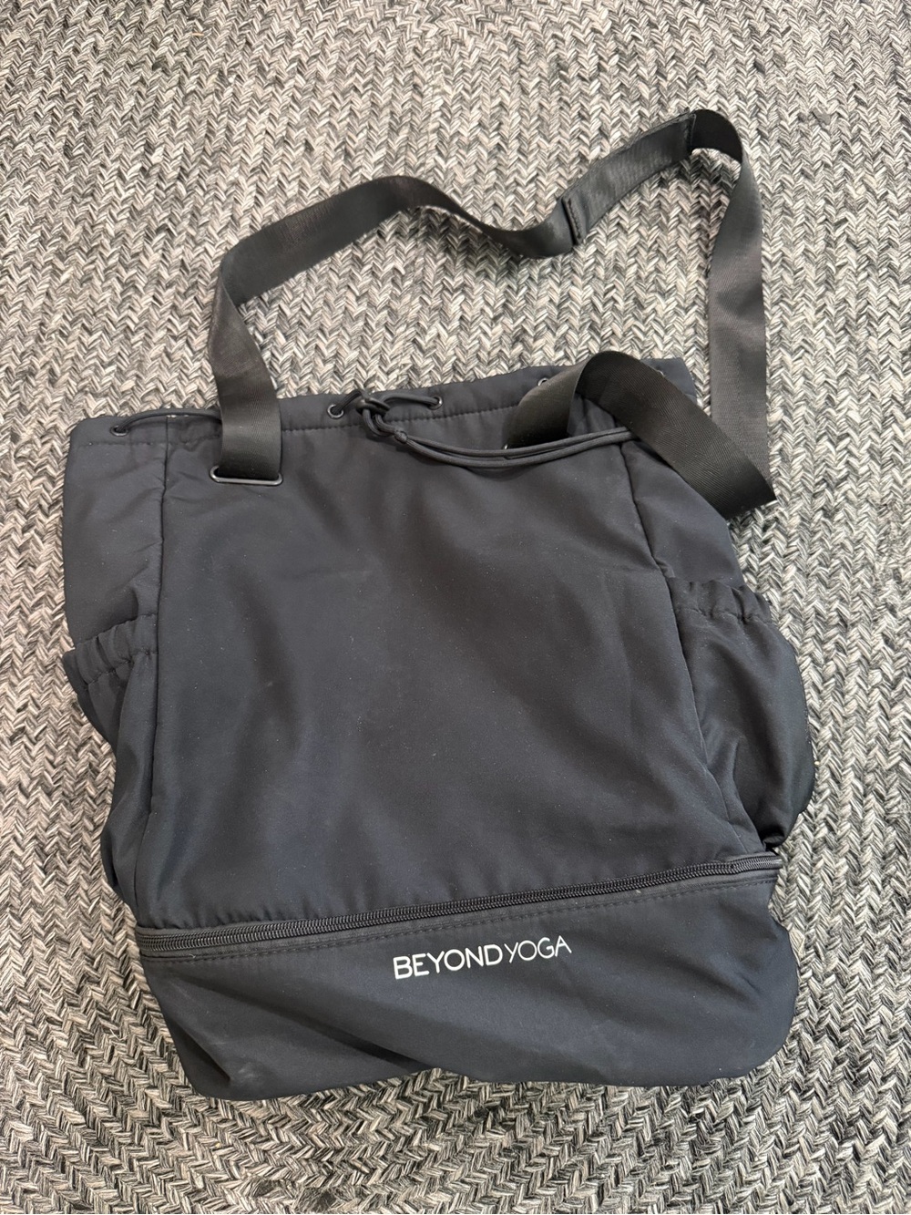 Beyond Yoga Black Duffel-Style Tote Bag